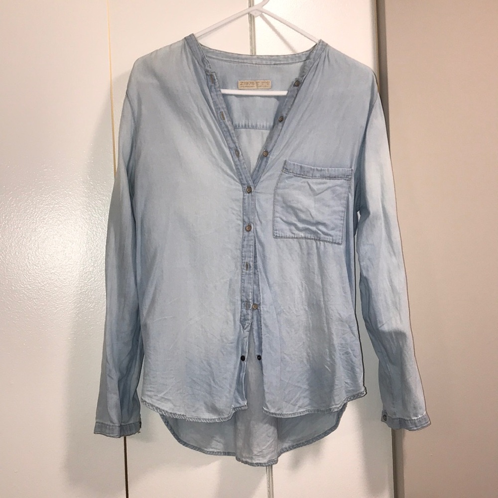 - Zara denim button up